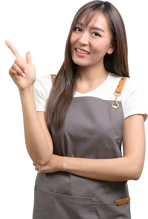 woman wearing apron over white background studio 2aaa024 12 22 23 18 31 utc 1